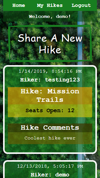 Image of Hike Carpool app